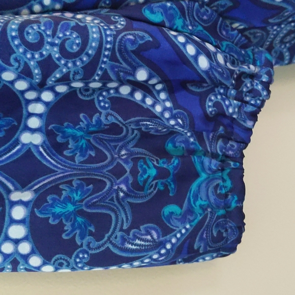 Jones NY Signature Stretch Floral Open Sleeve Oversized Top M Blue Purple - Picture 10 of 14